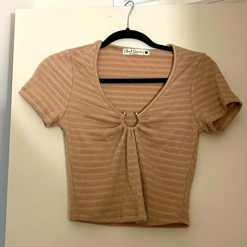 Beige striped tee
